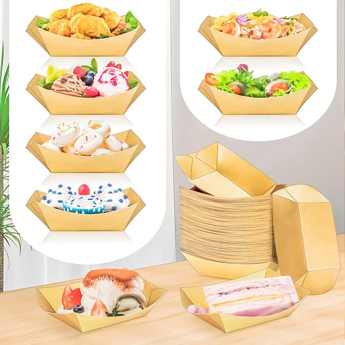 120 Pack 2Lb Paper Food Boat Trays Disposable Paper Boat Plate Containers - Image 7