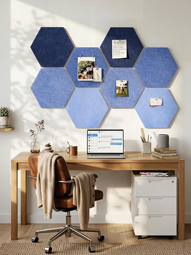 8 Pack Hexagon Felt Bulletin Board Tiles - Image 6
