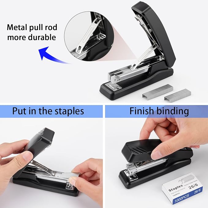 Desktop Office Stapler with 2000 Staples: IMLIKE Half Strip Desk Staplers - Image 5
