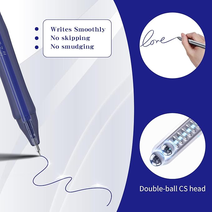 Gel Pen Refills for Click pens, Quick Drying Ink Pen Refills Smooth Writing - Image 3