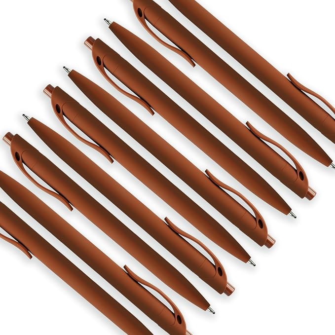 deegtran 100 Pack No Bleed Brown Barrel Click Pens, Wholesale Retractable - Image 5