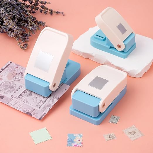 3 Pcs Stamp Punch, 1x0.8inch/0.6x0.5inch Mini Rectangle Postage Stamps Punches - Image 6