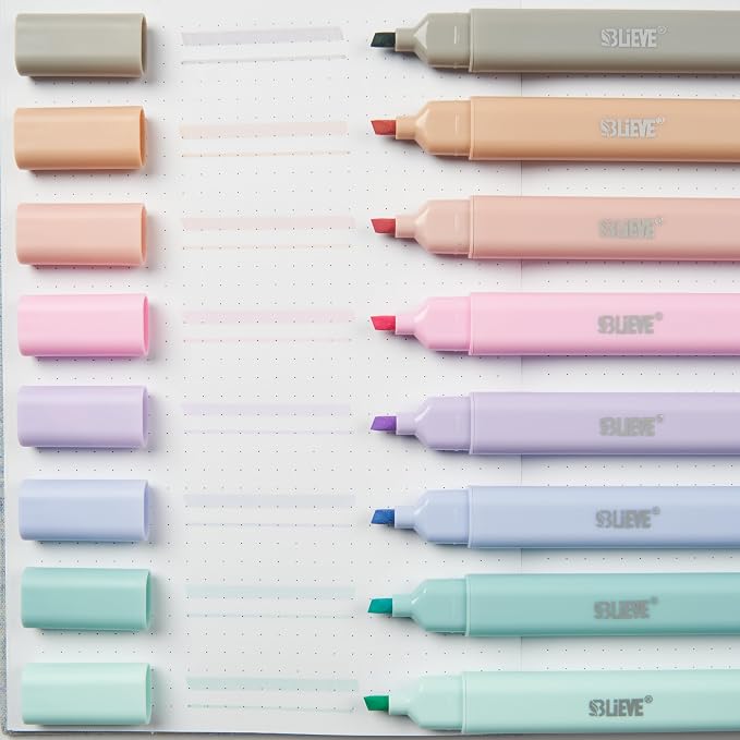 BLIEVE Bible Highlighters No Bleed Through, Pastel Colors, Dual Tip, 8 Pack | - Image 2