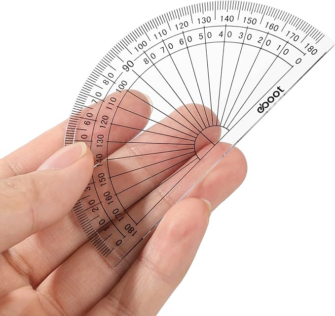 Zonon 3 Pcs 4 Inch Clear Plastic Protractor Bulk Math Protractors Set 180 Degrees Geometry Drafting Tools for Classroom Industry Office Back to School Supplies-DeskLoop Office