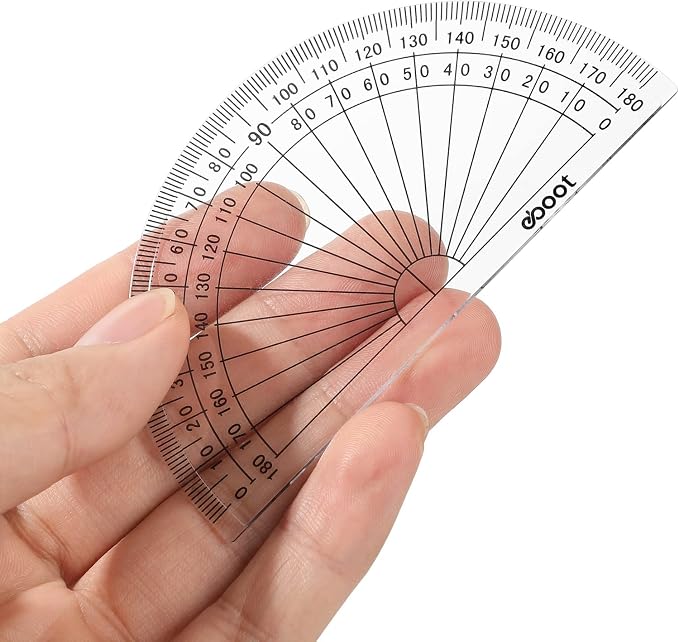 Zonon 200 Pcs 4 Inch Clear Plastic Protractor Bulk Math Protractors Set 180 - Image 3