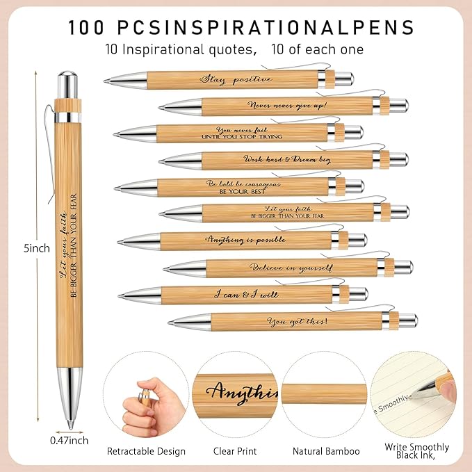 Tenceur Back to School Inspirational Gifts Bulk Employee Appreciation Spiral Notebook with Journals Sticky Note Pen Motivational Thank You Gifts for Teacher Students Team Coworkers Staff(100 Sets)-DeskLoop Office