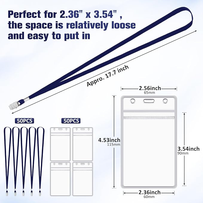 Marspark 100 Pcs ID Badge Holder - Image 2