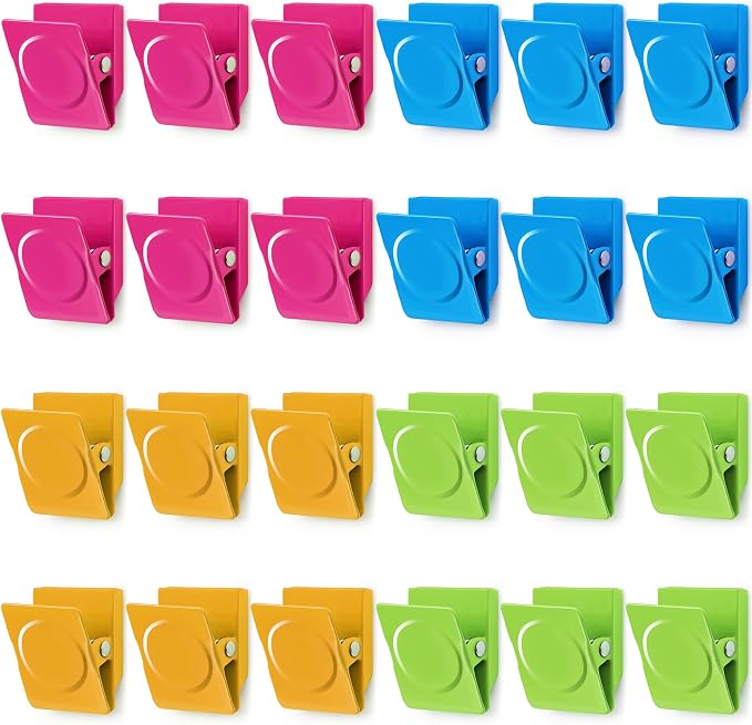 VNDUEEY 24 Pcs Strong Magnetic Clips, Fridge Magnets Metal Clips by VNDUEEY