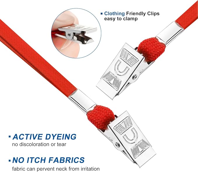 100Pcs Lanyards for ID Badges and 100 Pcs Clear Plastic Horizontal Name Badge - Image 4