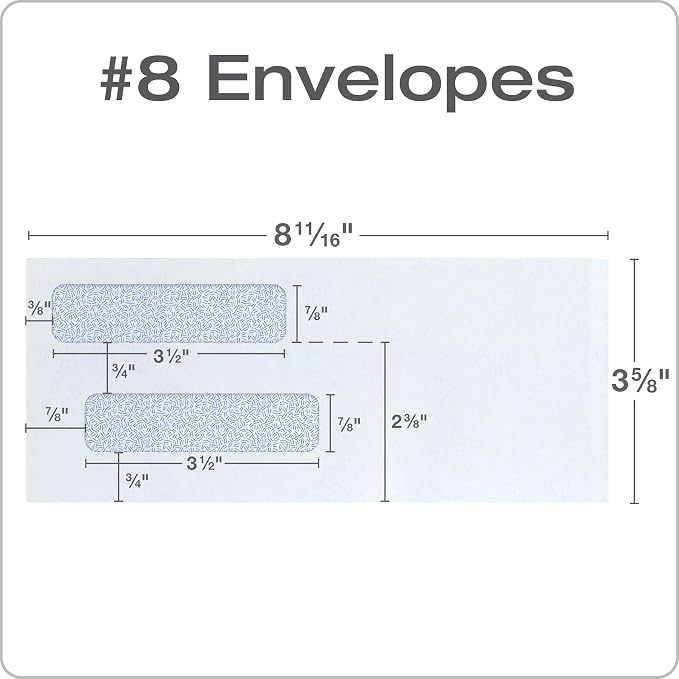 Quality Park #8 Double Window Envelopes, Self Seal Security Envelopes - Image 2