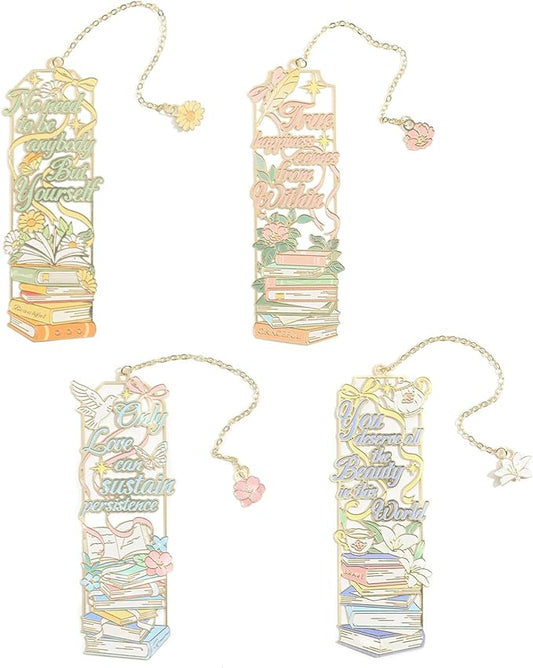 4Pcs Metal Bookmarks Cute Book Mark by VYRANA