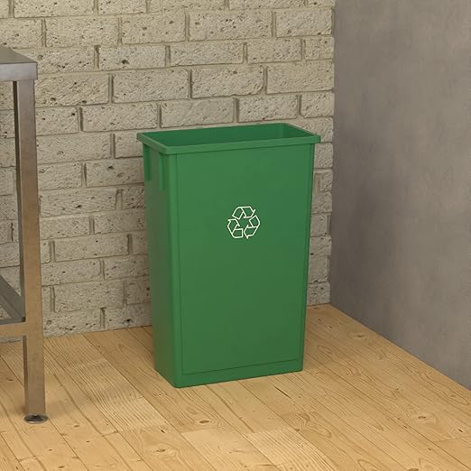 23 Gallon Green Recycle Slim Jim Trash Can-DeskLoop Office