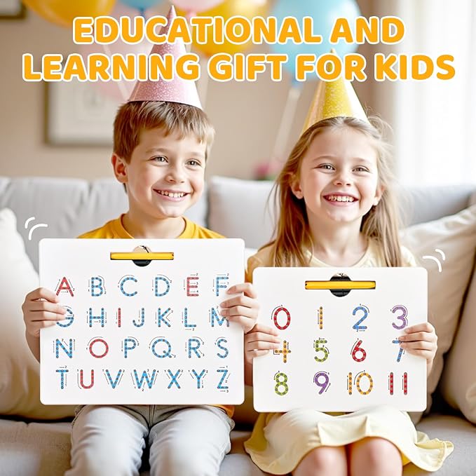 GAMENOTE Double Sided Magnetic Letter & Number Board Set - Image 7