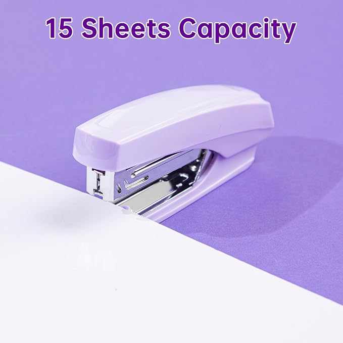 deli Purple Office Supplies, 14 in 1 Desk Accessories Set - Image 6