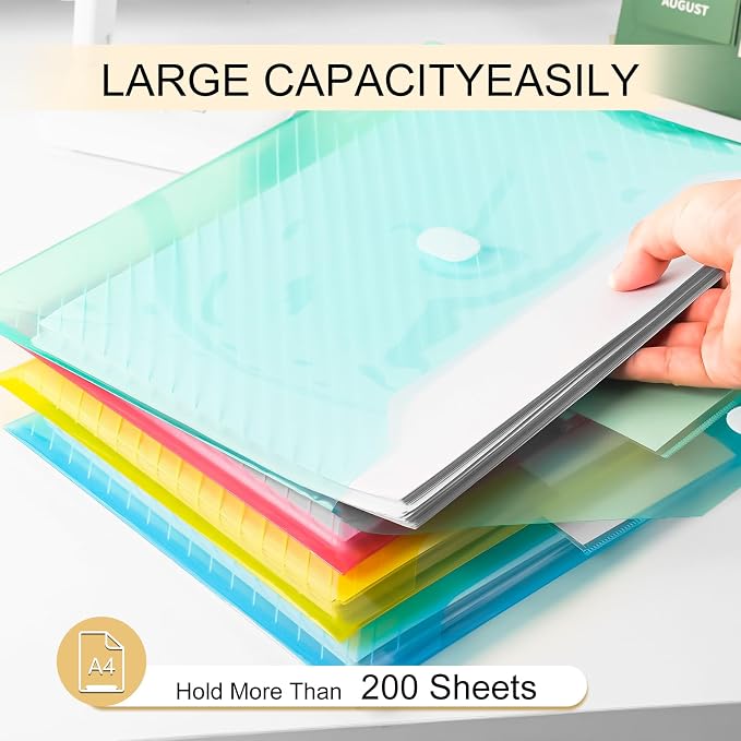 100 Pack, Plastic Envelopes File Folders, HeavyDuty Document Folder - Image 5