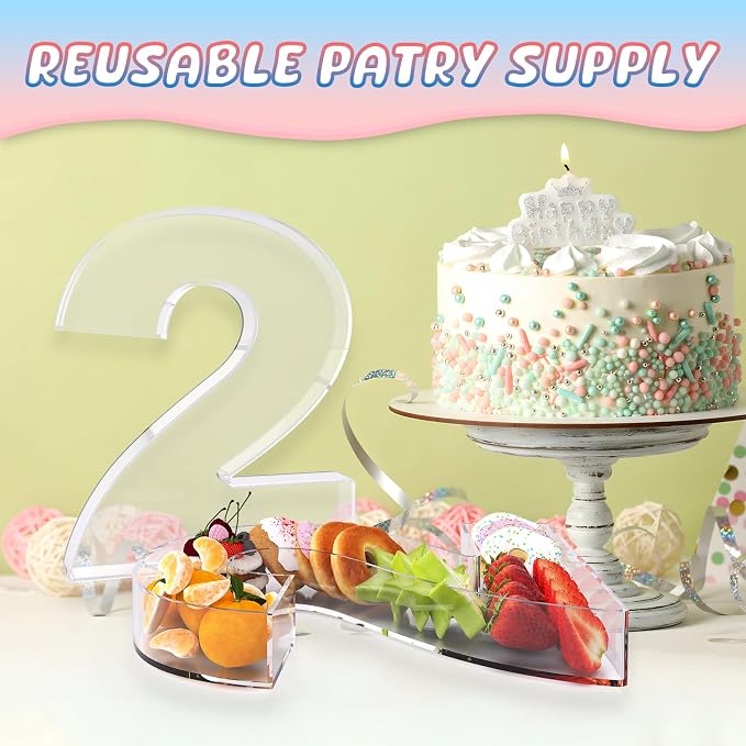 13.8" Extra Large Acrylic Number Charcuterie Board Box, Reusable Fillable - Image 5
