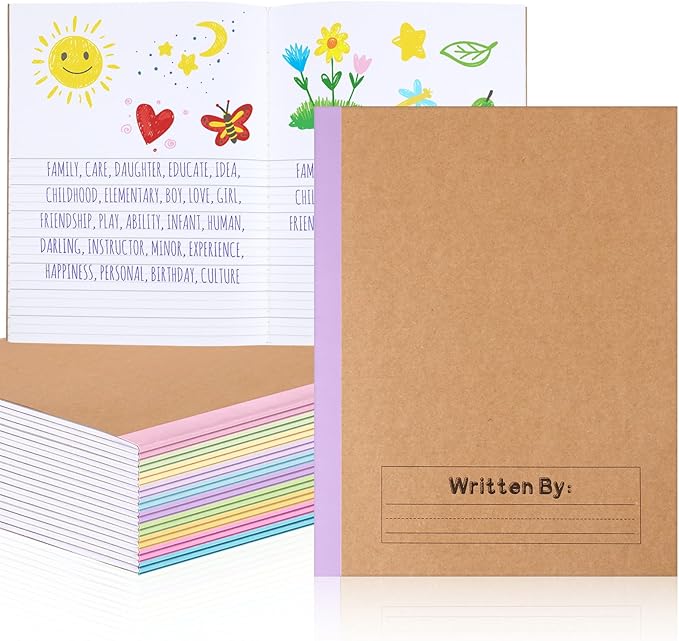 Henoyso 20 Pcs Primary Composition Notebook 9 3/4 x 7 1/2 Inch Kids Journal, Back to School Supplies, K-2 Primary Writing Notebook for Kids Student Draw and Write Story Journal (Colorful Macaron)-DeskLoop Office