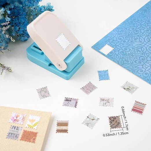2 Pcs Stamp Punch, Rectangular Postage Stamps Punch, 1x0.8inch & Mini - Image 5