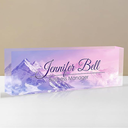 Personalized Name Plate for Desk, Custom Desk Name Plate, Acrylic Name Plate by EOBIBIFUN