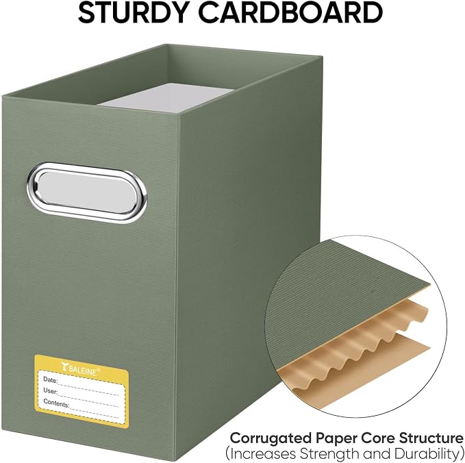 BALEINE File Organizer Box, Cardboard File Folder Organizer - Image 4