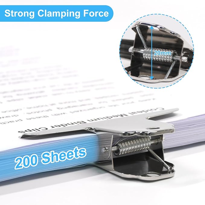 4 Inch Large Bull Paper Clips, Coideal 10 Pack Silver Metal File Money Binder - Image 5