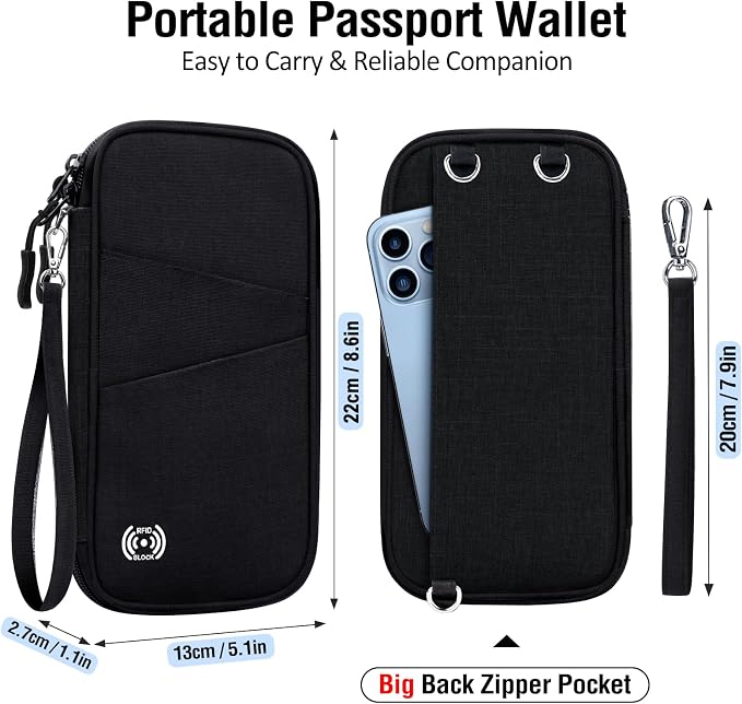 BKNOOU Passport Holder Family Rfid Blocking Travel Document Organizer, Travel - Image 5