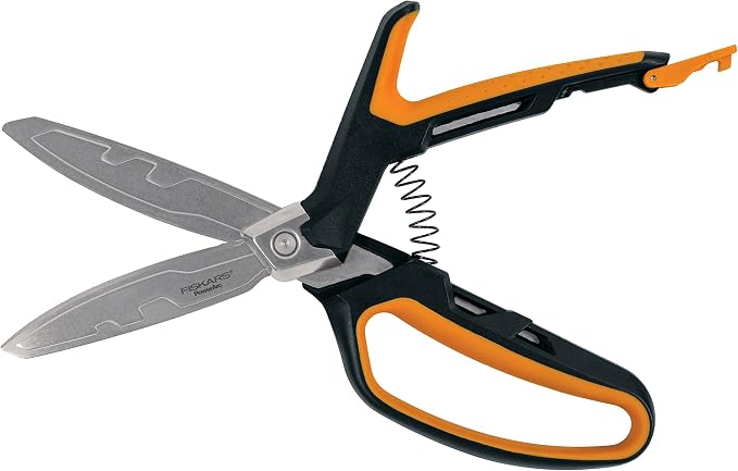 Fiskars PowerArc Easy Action Shears, Heavy Duty Scissors, Curved Stainless - Image 2