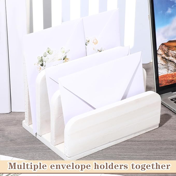 Briwooody Wooden Mail Organizer 3 Slots Mail Holder - Image 6