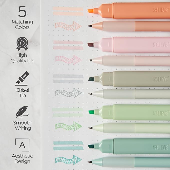 BLIEVE Bible Highlighters And Pens No Bleed, Chisel Tip & Rollerball Pens - Image 2