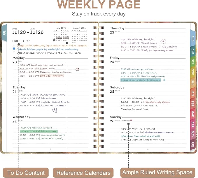 Planner 2026-2027, Weekly and Monthly Academic Planner, July 2026 - Image 2