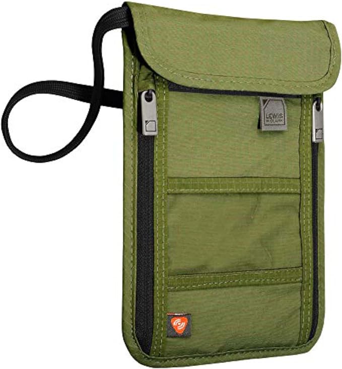 Lewis N. Clark Men's RFID Blocking Stash Wallet, Travel Neck Pouch Passport - Image 2