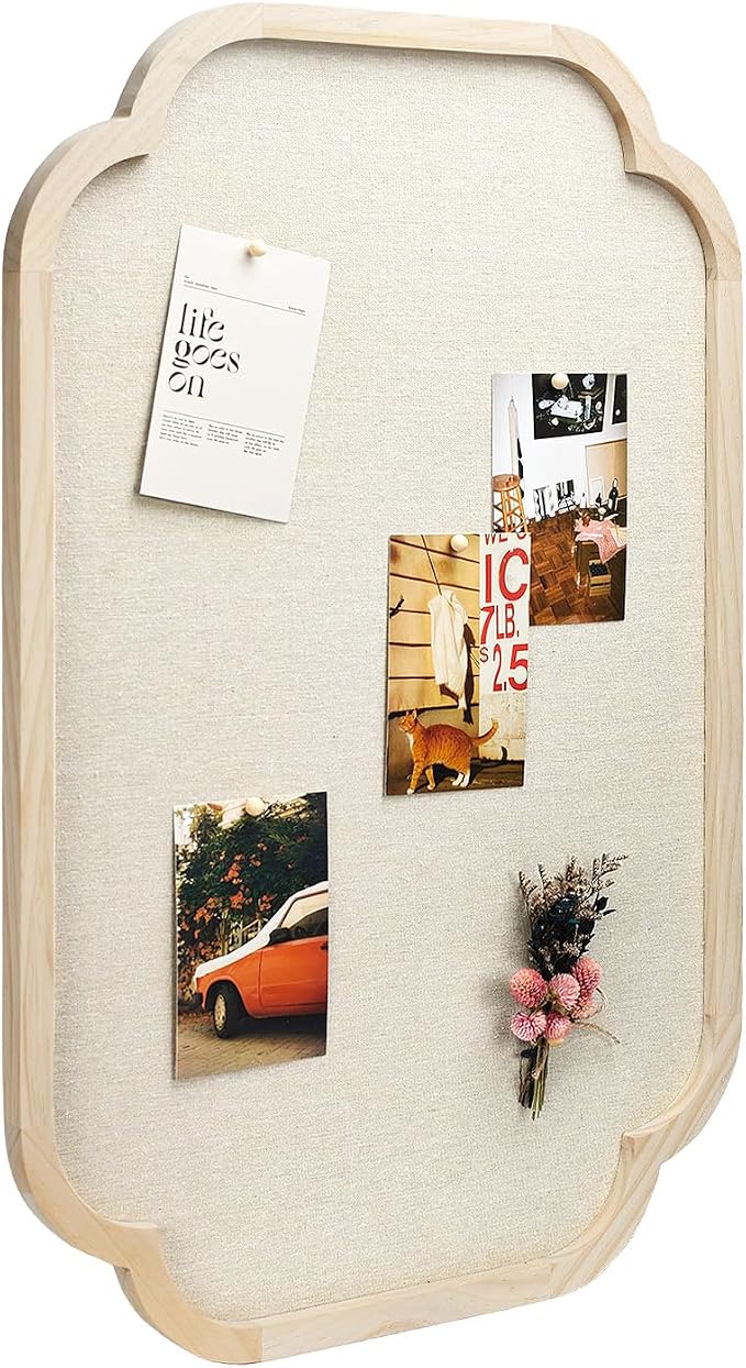 Modern Scalloped Pinboard, Natural Wood, Decorative Pin Board by Okydoky