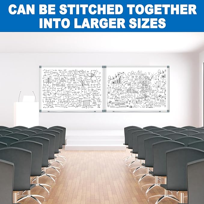 White Board Dry Erase Whiteboard for Wall 36" x 24" (2pcs) Aluminum Presentation Magnetic Whiteboards with Long Pen Tray, Hanging Whiteboard for Office, Meeting Room, Classroom, School & Home-DeskLoop Office