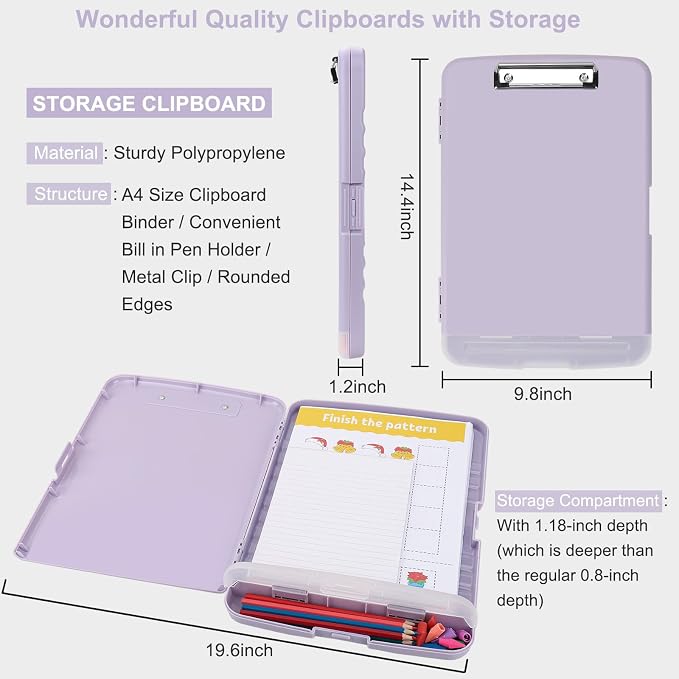 SFLHHDM Purple Clipboard, Clip Board 8.5x11, Teacher Clipboards - Image 3