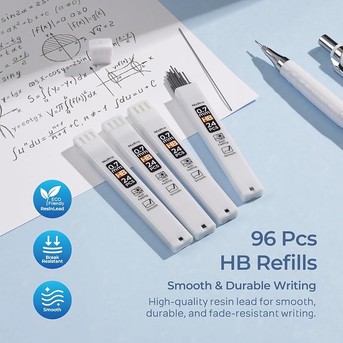 Nicpro Cute Mechanical Pencil Set, 4B Erasers, Rotary Retractable Eraser and - Image 5