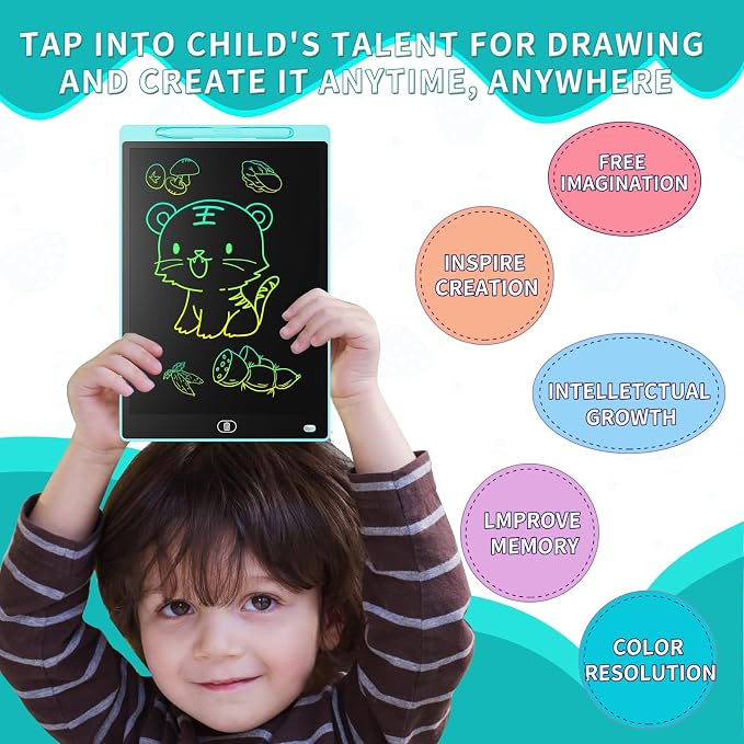 Genialba LCD Writing Tablet 8.5-Inch Colorful Doodle Board, Toddler Learning - Image 5