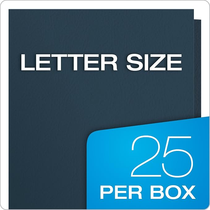 Oxford Twin-Pocket Folders, Textured Paper, Letter Size, Dark Blue, Holds 100 - Image 9