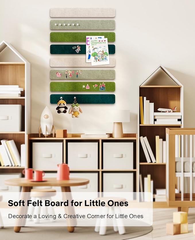 Small Cork Bulletin Board Tiles, Felt Wall Decor and Office Desk Accessories - Image 4