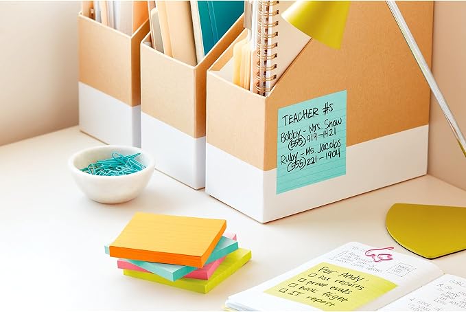 Post-it Super Sticky Notes, 6 Lined Sticky Note Pads, 4 x 4 in., Home or Office - Image 12