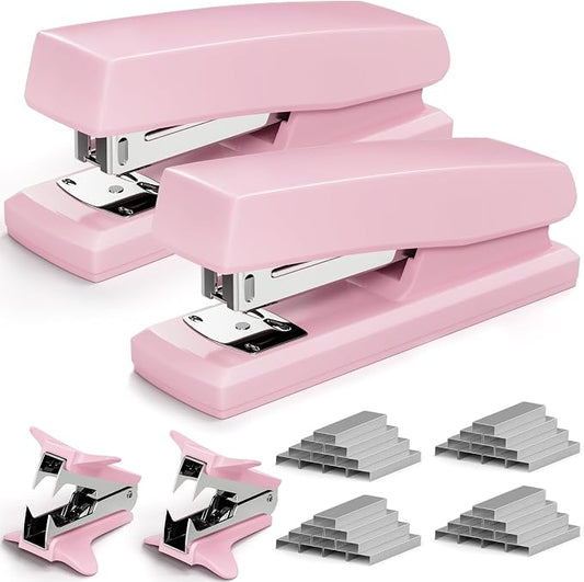 2 Pack Pink Office Staplers, 25-Sheet Capacity by Unknown