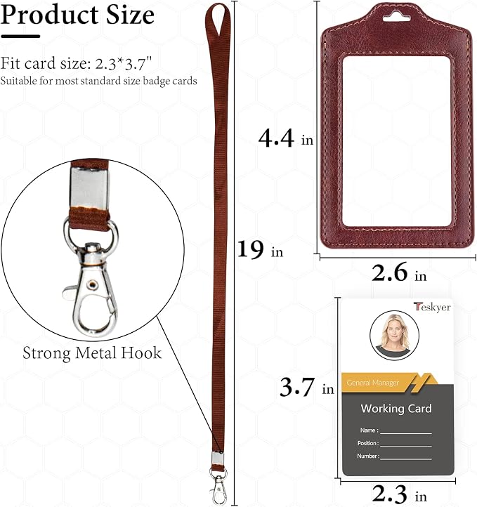 Teskyer 2 Pack Double Sided Clear Badge Holder - Image 3