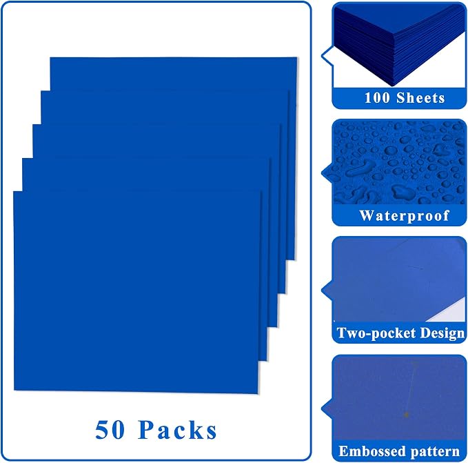 Zzrywuty File folders with Pockets, 50 Pack Paper Folders with Card Slot - Image 5