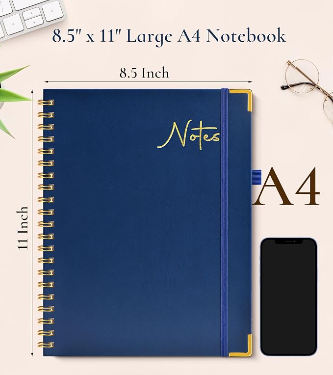 Blank Spiral Notebook Journal 8.5” x 11”, A4 Large Hardcover Sketch Book - Image 2
