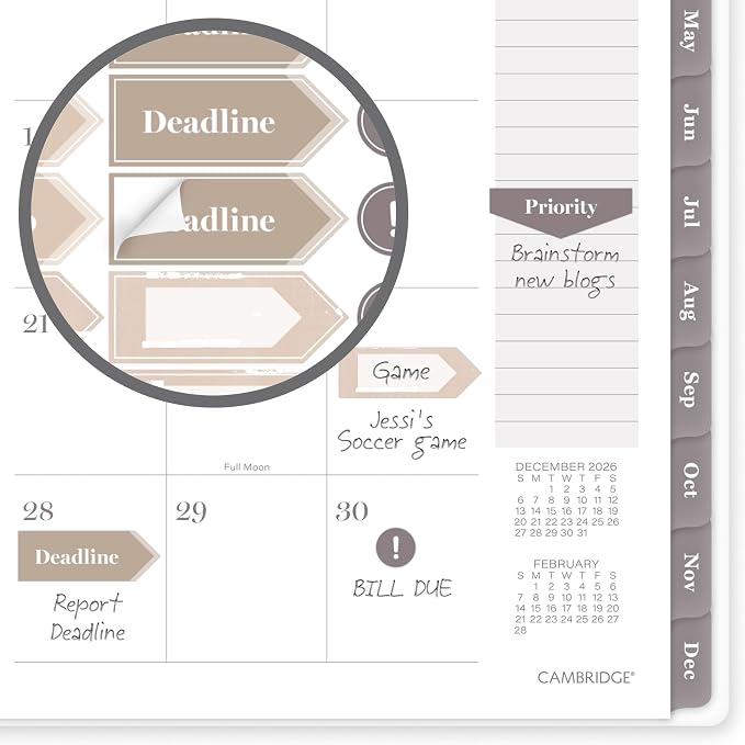 Mead Cambridge 2027 Planner, Weekly & Monthly, 5.5" x 8.5", Desert Grain - Image 6