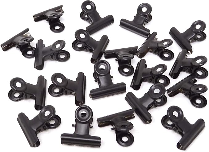 Honbay 20PCS 30mm Black Metal Bulldog Clips Hinge Clips by Unknown