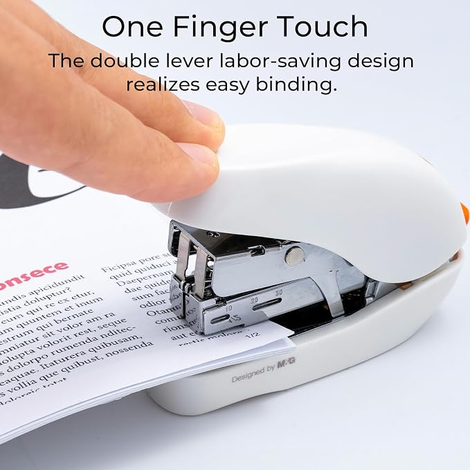M&G Mini Stapler with Staples, Small White Effortless Stapler Set, 20 Sheet - Image 4
