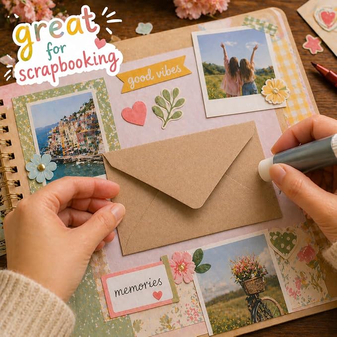 100 Pack Mini Kraft Envelopes, Small Gift Card & notes envelopes - Image 4