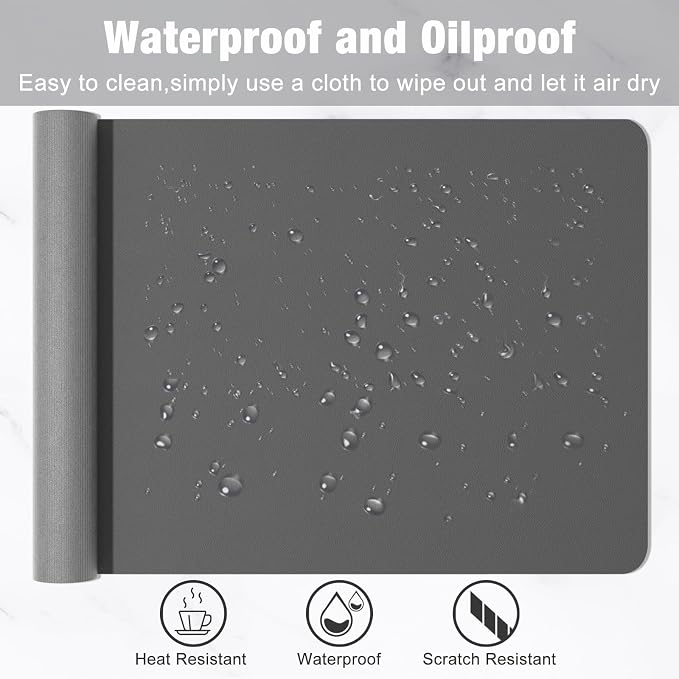 Hsurbtra Desk Pad, 35.5" x 17" PU Leather Desk Mat, XXL Extended Mouse Pad - Image 5