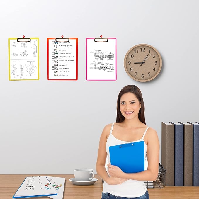 smilixin 6 Pack Plastic Clipboards, Office Clipboards Standard A4 Letter Size - Image 7