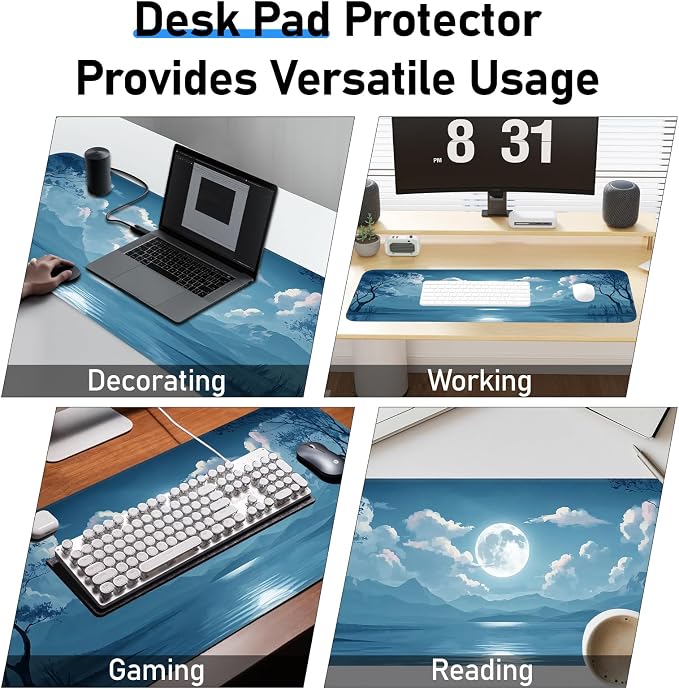 Mouse Pad, Moon Pattern, Non-Slip Rubber Base Gaming Mouse Pad - Image 7